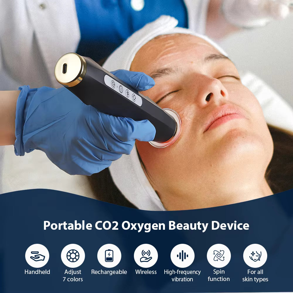 Portable CO2 Oxygen Bubble Facial Pen – Deep Cleansing & LED Light Therapy Device