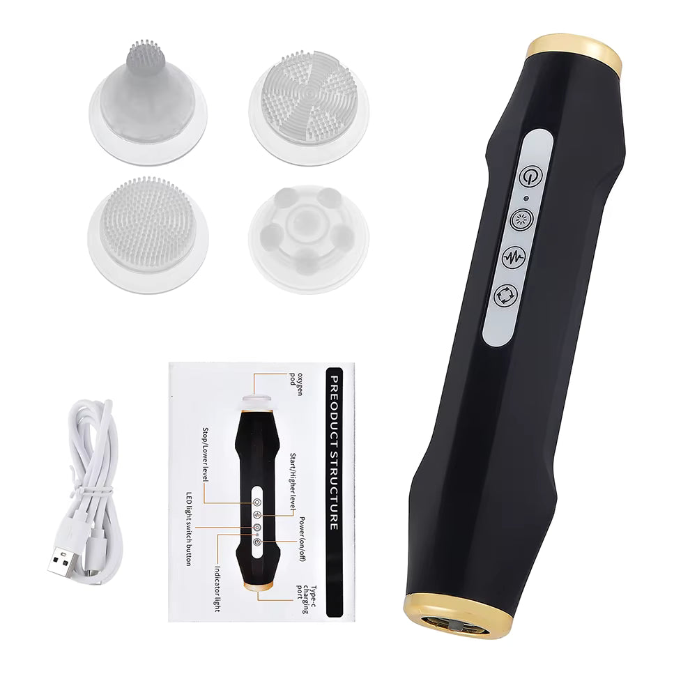 Portable CO2 Oxygen Bubble Facial Pen – Deep Cleansing & LED Light Therapy Device