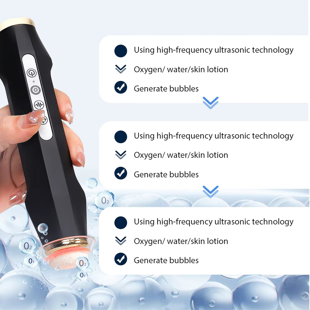 Portable CO2 Oxygen Bubble Facial Pen – Deep Cleansing & LED Light Therapy Device